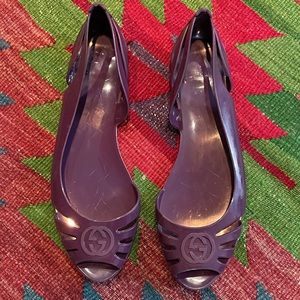 Gucci Marola Purple Jelly Sandals Size 7 1/2